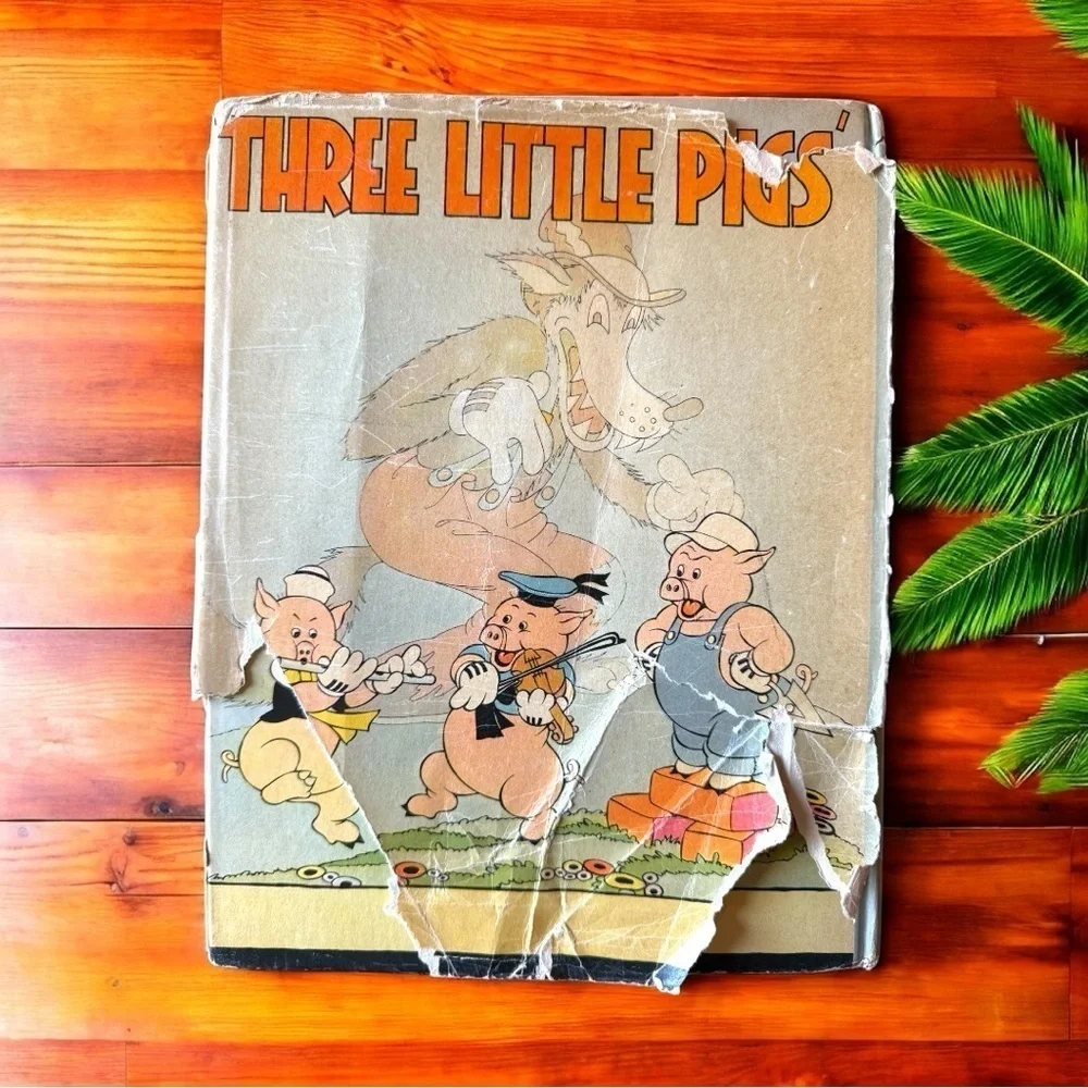 VINTAGE 1933 Walt Disney Three Little Pigs Silly Symphony Illustrated Book